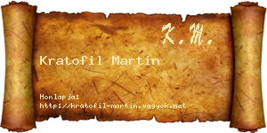 Kratofil Martin névjegykártya
